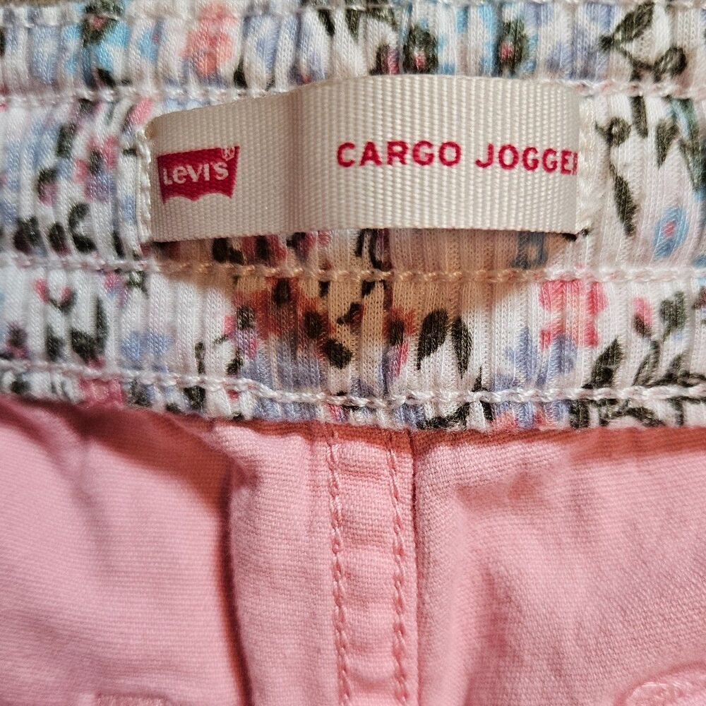 Levi's Girl's High-Rise Cargo Jogger Pants Pink Size 10 Elastic Waistband - Picture 10 of 13